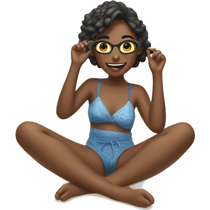 girls enjoying beach day emoji