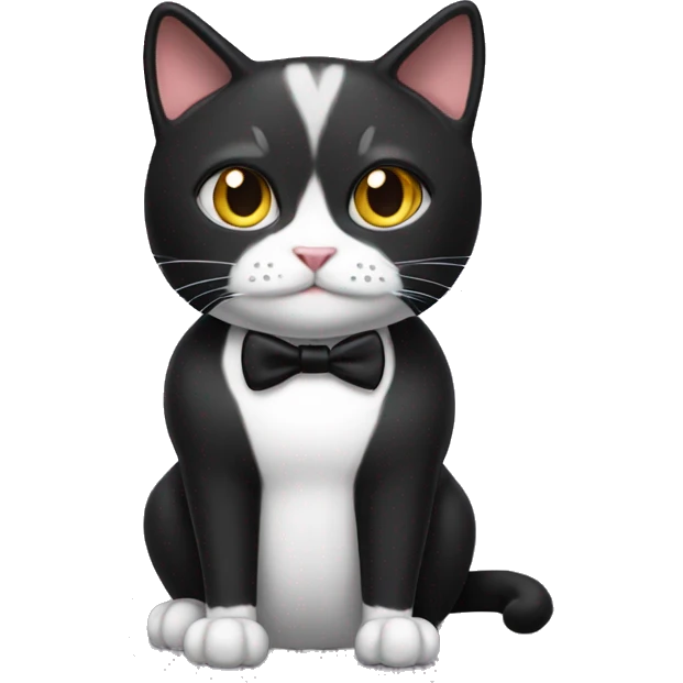 Tuxedo cat with uzi emoji