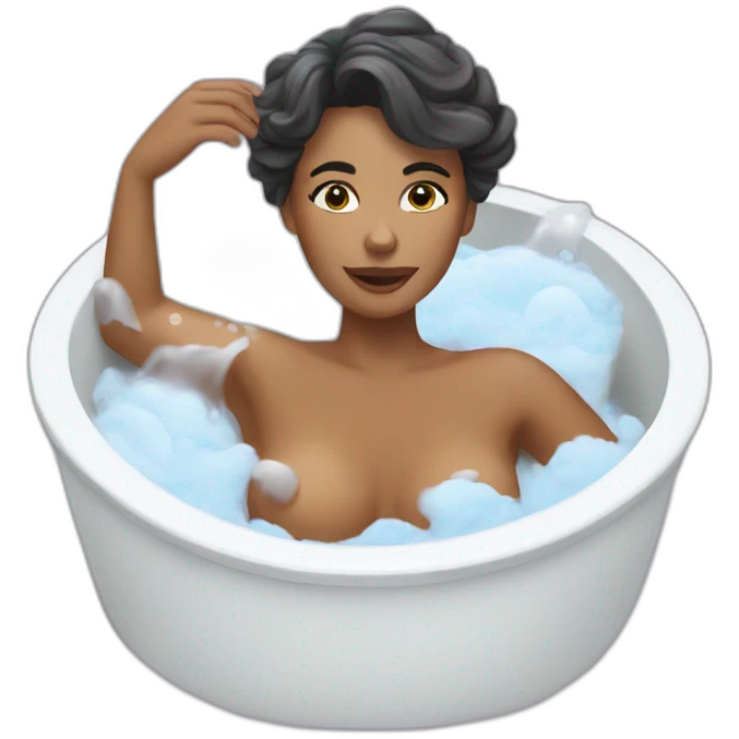 A woman taking a bath emoji