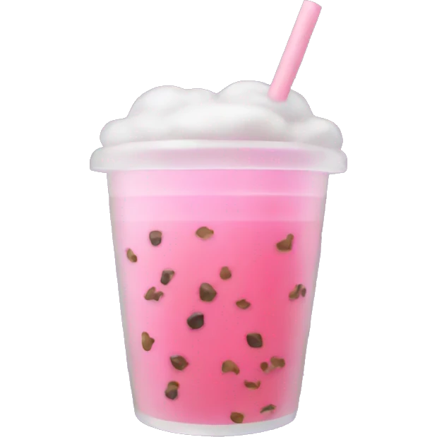 Pink boba drink emoji