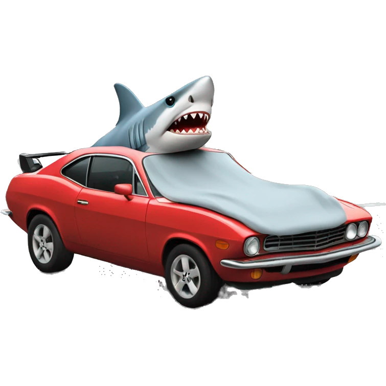Shark hoodie in red car  emoji