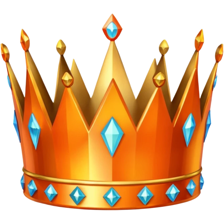 orange prismatic 3d crown emoji