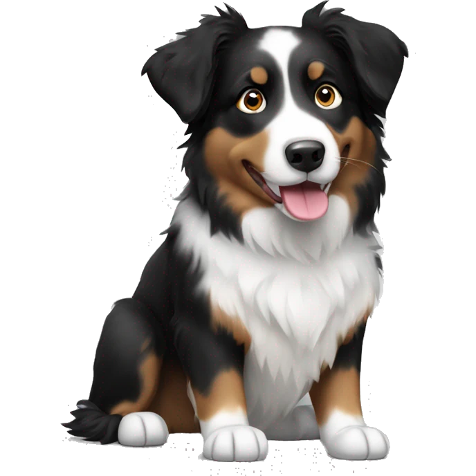 Black and white Australian shepherd emoji
