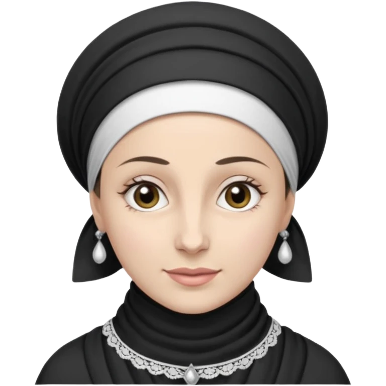 orthodox jewish woman with tichel kercheif circa. 1890 make into greyscale older emoji