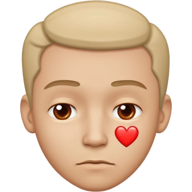 Face that has a heart but looks a bit sad whitout tears A man but not old emoji