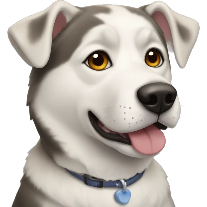 Husky and lab mix dog emoji