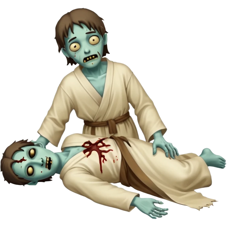 fullbody zombie leper laying on the ground, wearing simple robes and cloths from Jesus times emoji