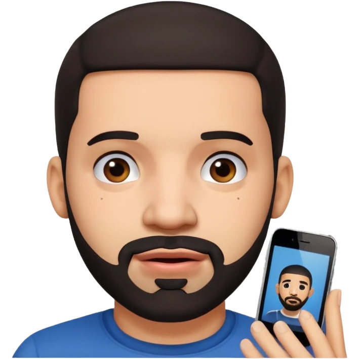 Drake using an iPhone, funny expression emoji