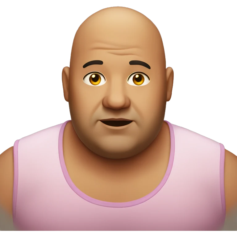 Fat bald guy in a crop top with no facial hair  emoji
