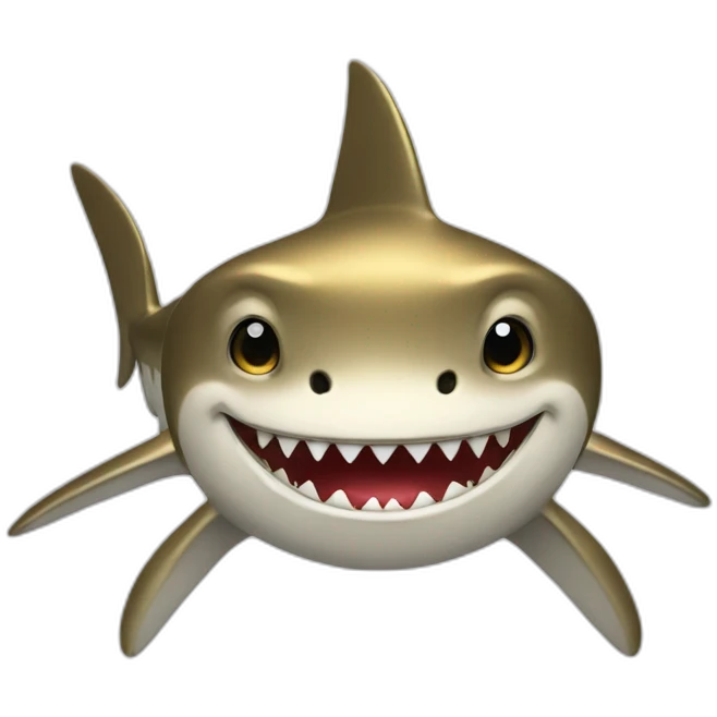 gold shark-grinning emoji