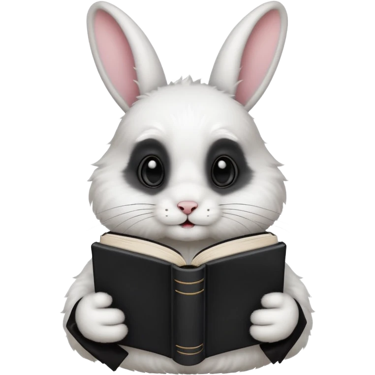  white rabbit with black book emoji