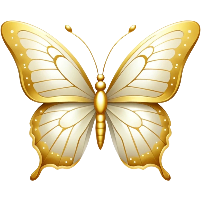 White and Golden Divine Holy Glorious Shiny Sparkly Butterfly emoji