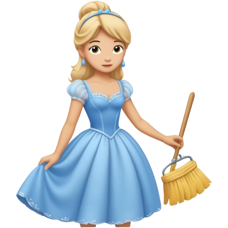 Cinderella cleaning and dusting her room emoji