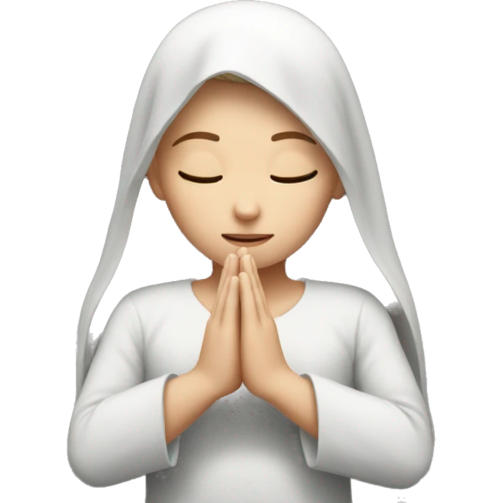 A white girl praying emoji