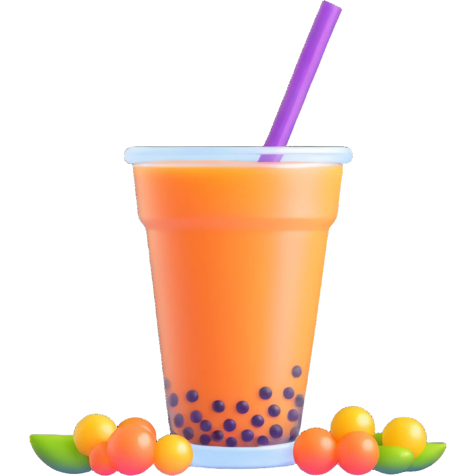 bubble tea with boba pearls emoji
