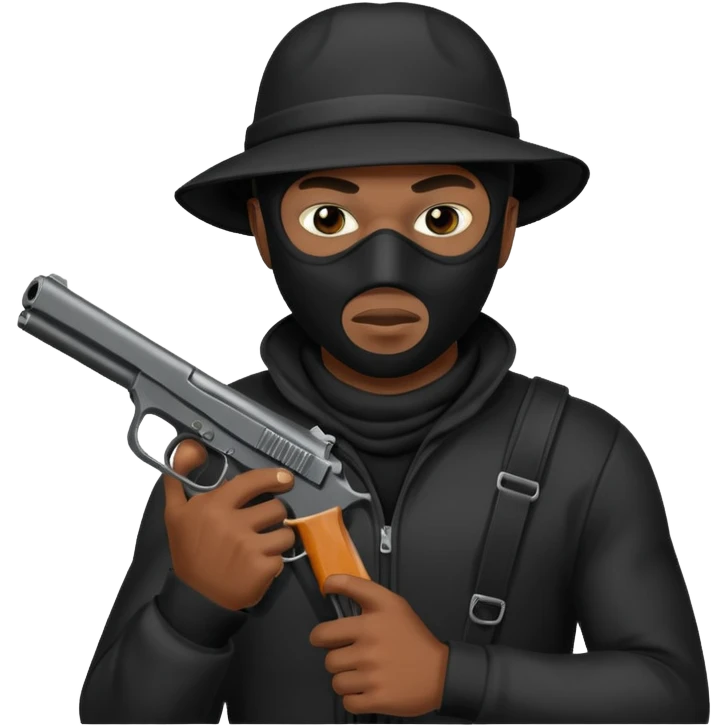 Black man robber emoji