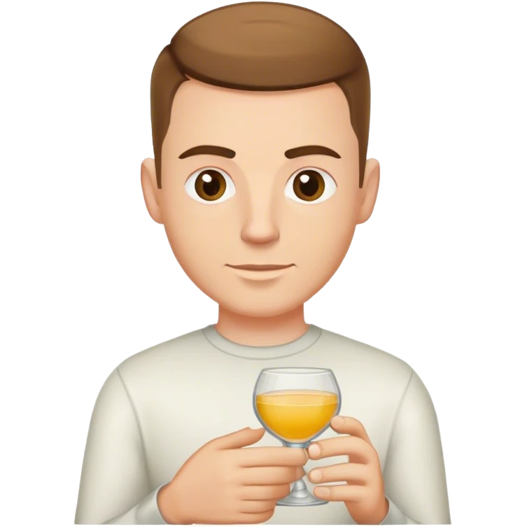 white guy, brown crew cut hair, holding tequila emoji