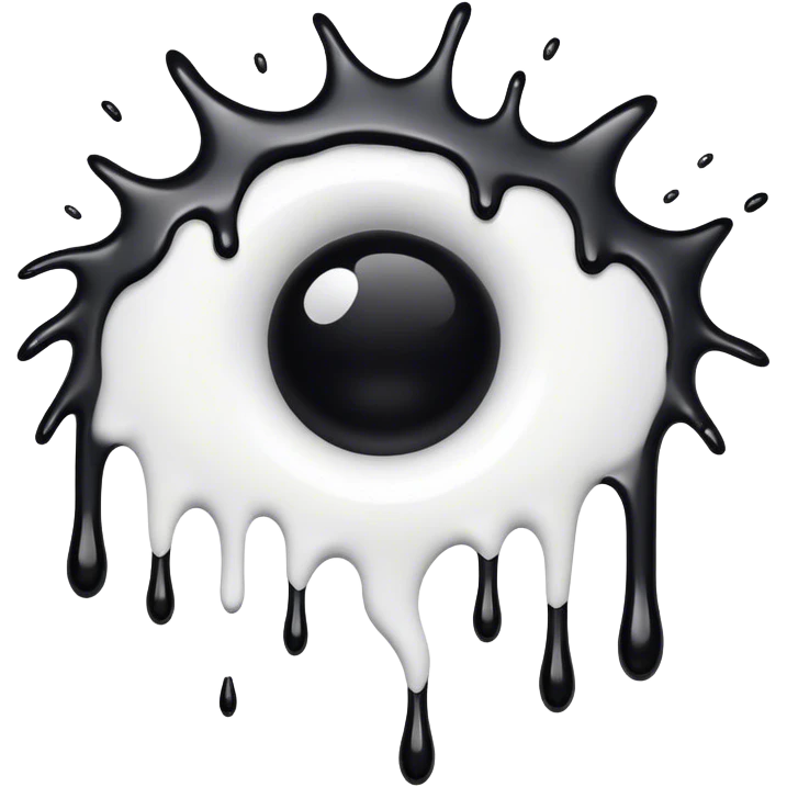 a black hole dripping white paint  emoji