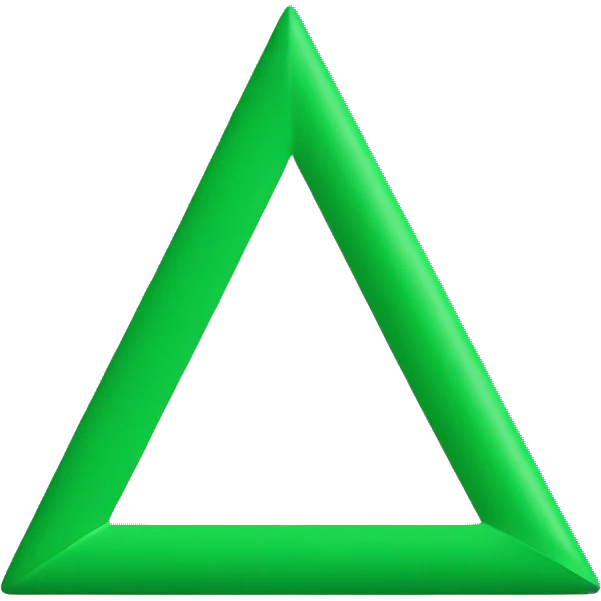 Green up side triangle emoji
