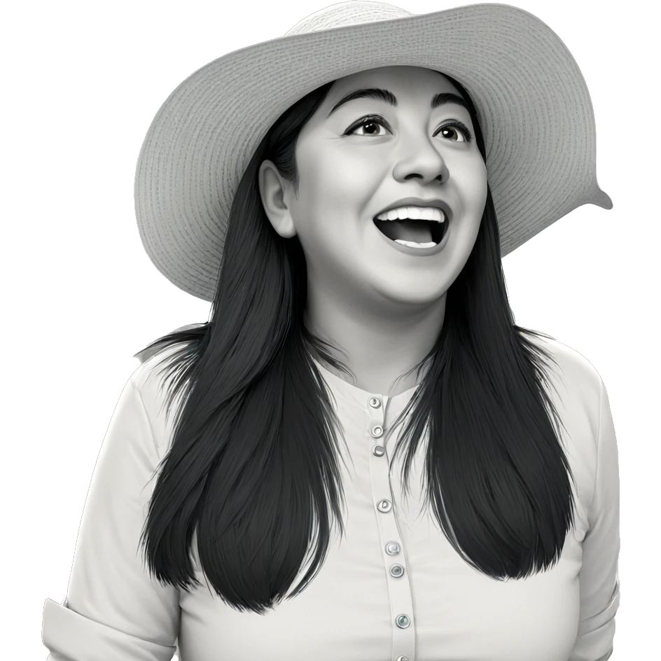 monochrome portrait of girl emoji