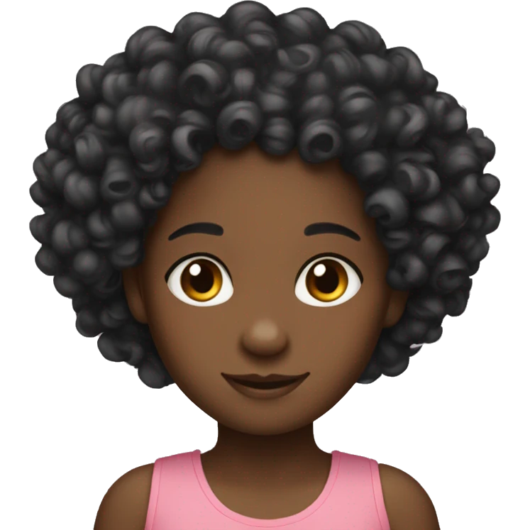 3 little black girls curly hair emoji