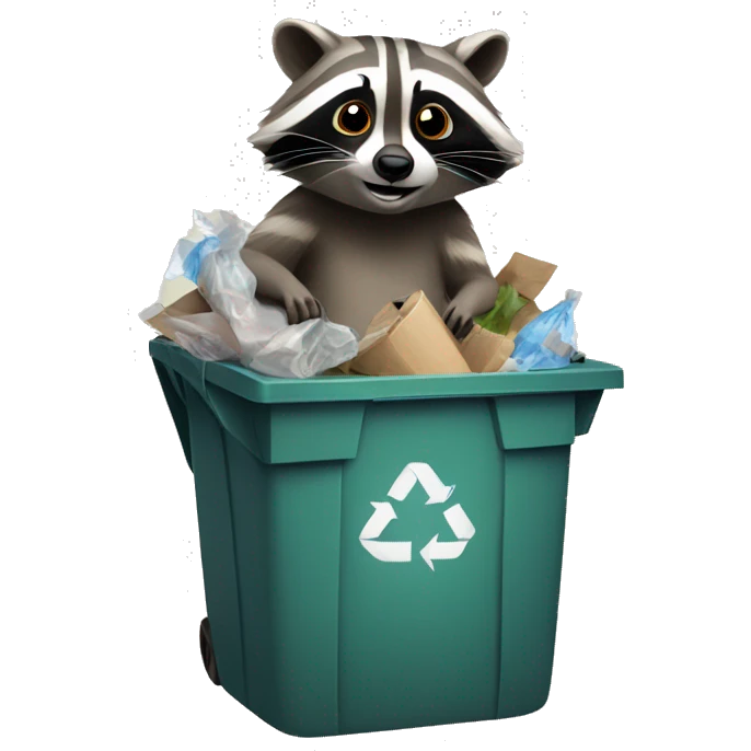 Raccoon in trash  emoji