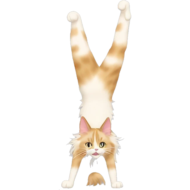 cream maine coon doing a handstand  emoji