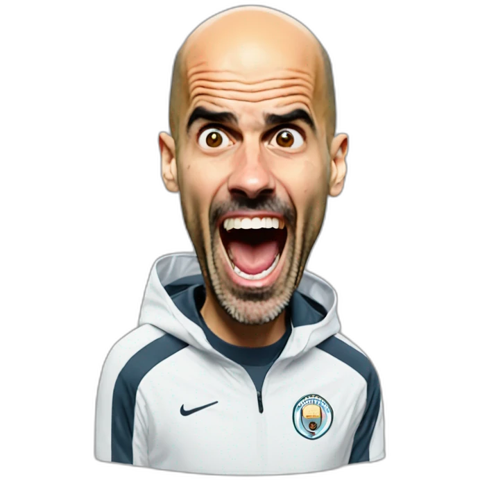 pep guardiola coaching and screaming emoji