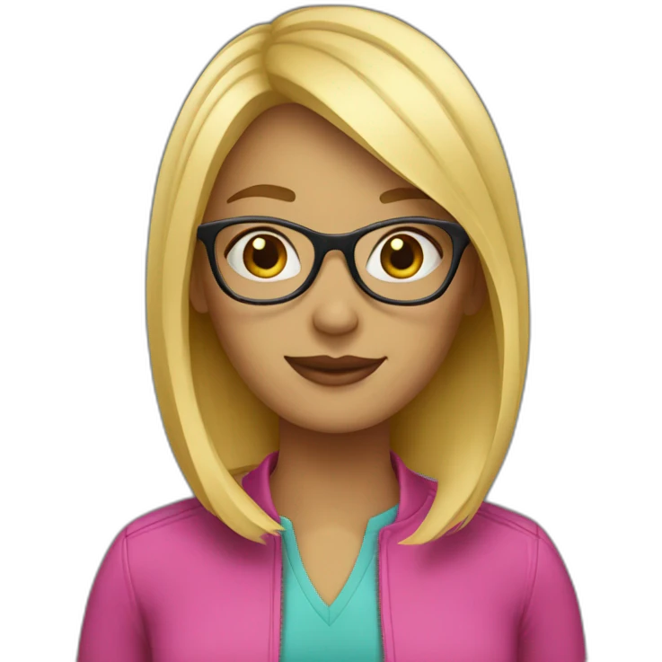 blonde--bobcut-with-glasses emoji