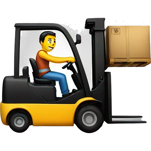 Guy driving forklift emoji