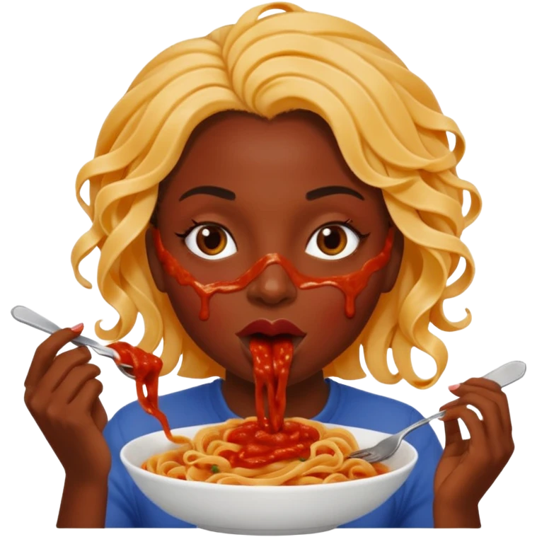 the black woman who eats pasta emoji