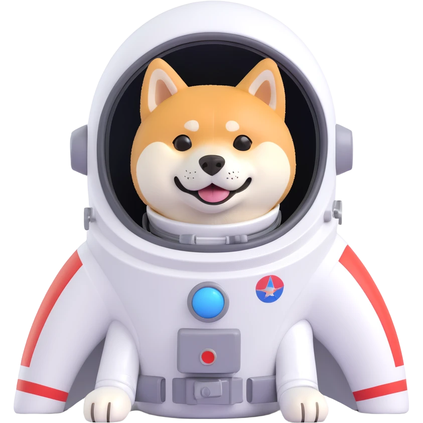 shiba inu in rocket emoji