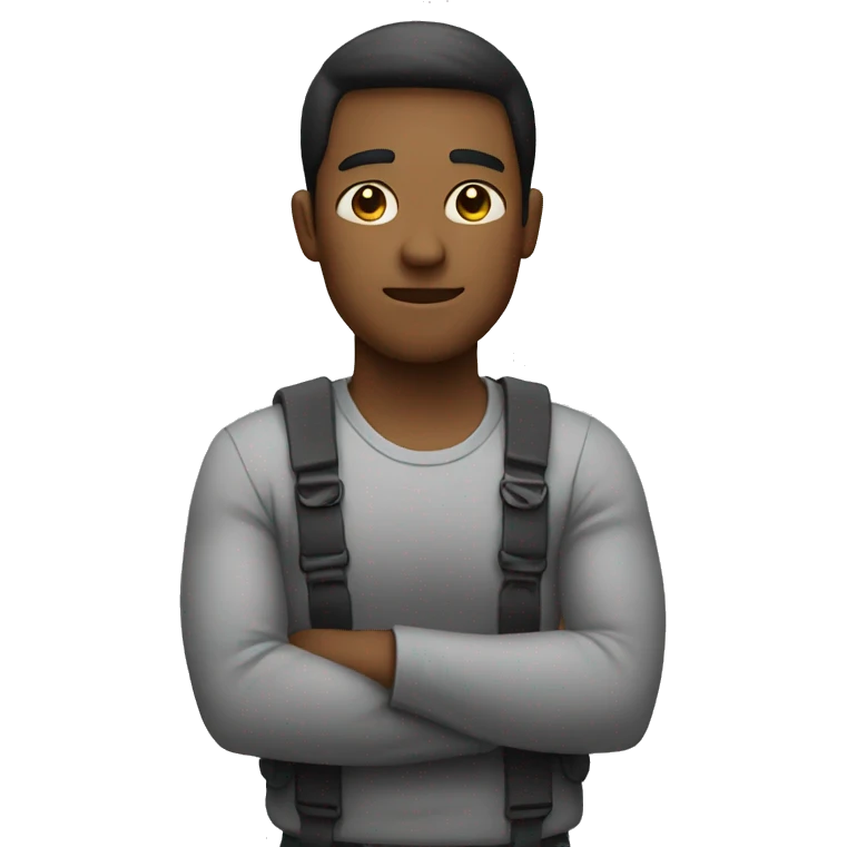 a man crossing his arms emoji