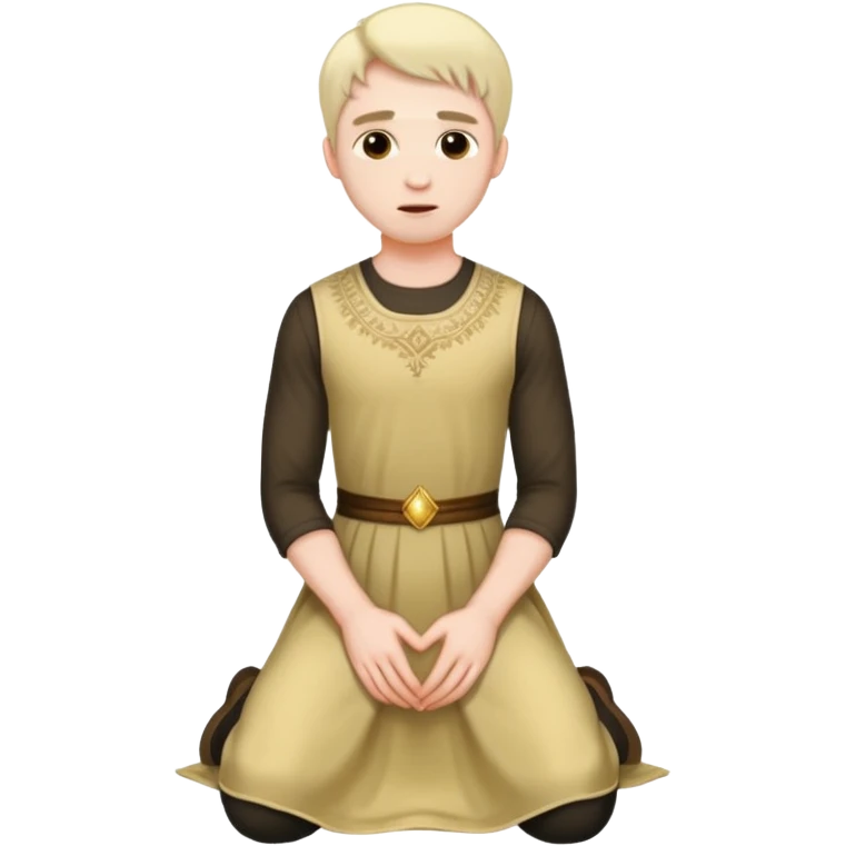Submissive man on knees wearing female clothes emoji