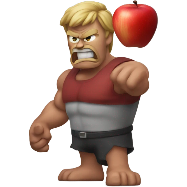 Very Muscular angry red apple emoji