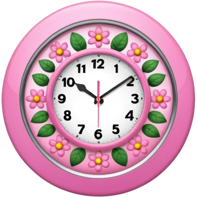 make a girly clock with very pink tones. emoji