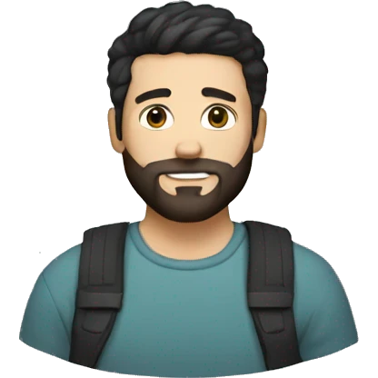 white Man with short black hair and circle beard emoji