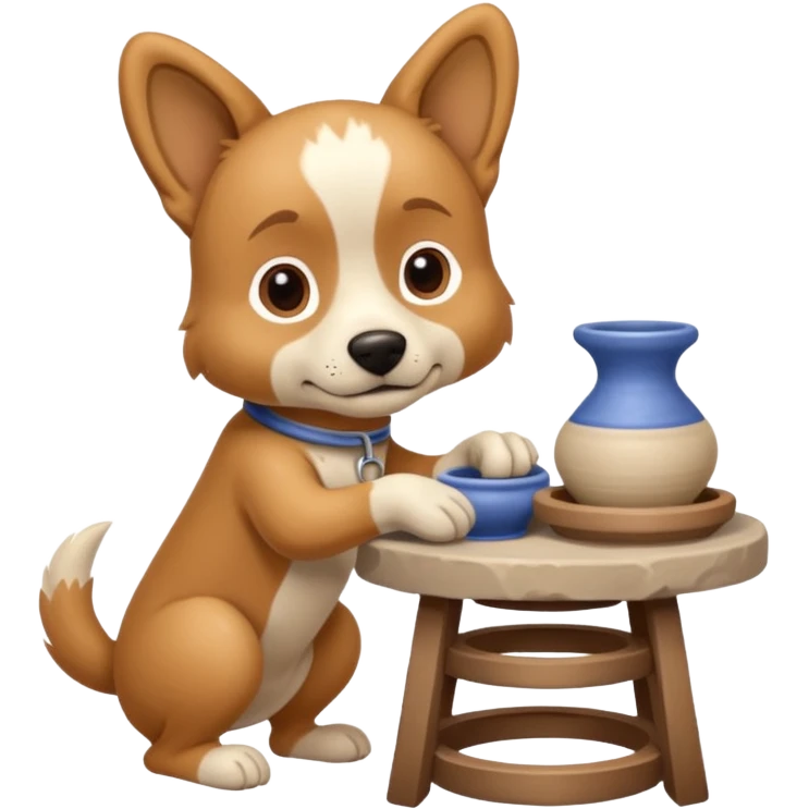A dog behind Pottery wheel emoji