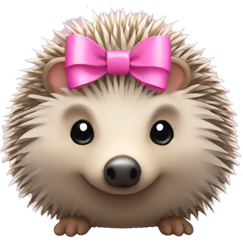 hedgehog with a pink bow emoji