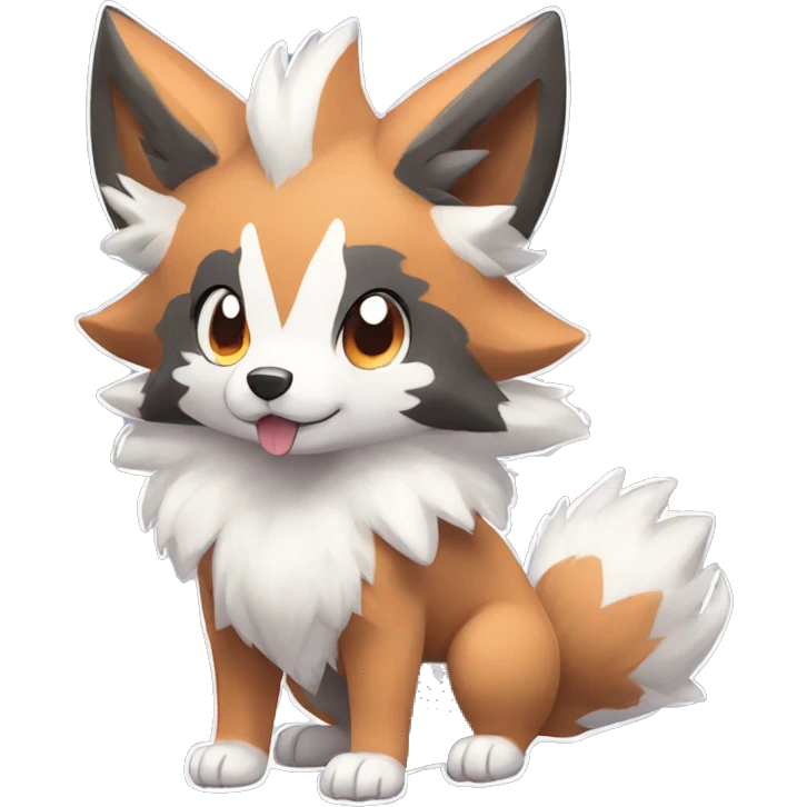 Kawaii Chibi Poochyena-Lycanroc-Pokémon Full Body emoji