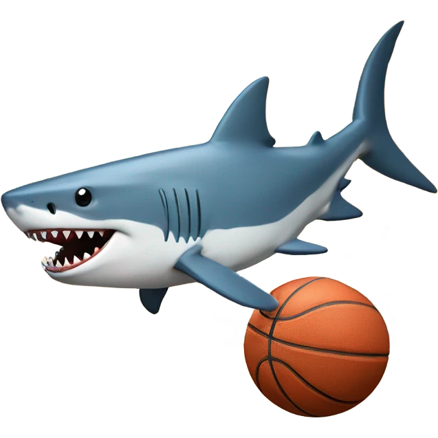 Shark playing basketball emoji