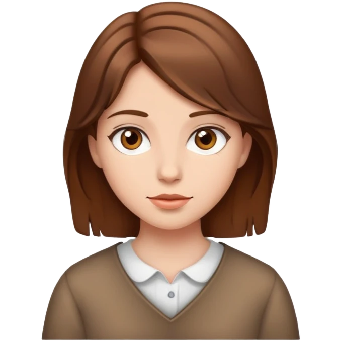 A girl whit brown hair emoji