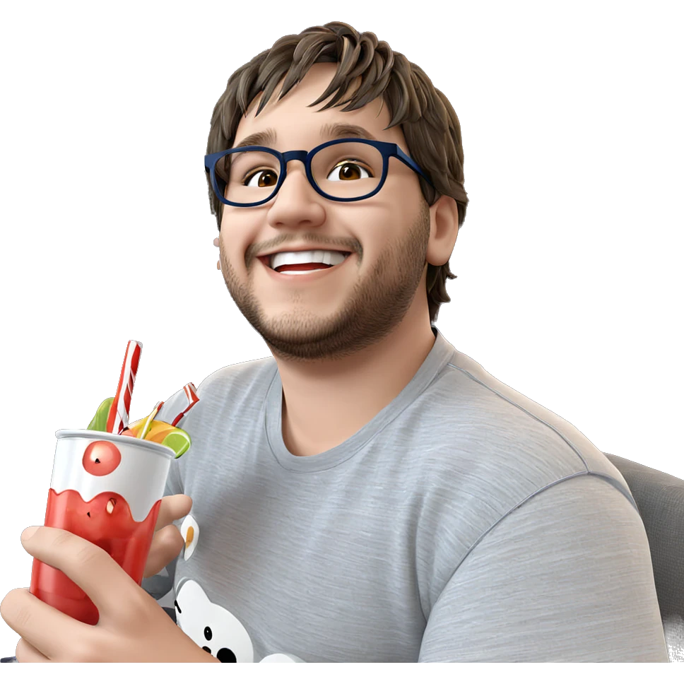 smiling boy with drink indoors emoji