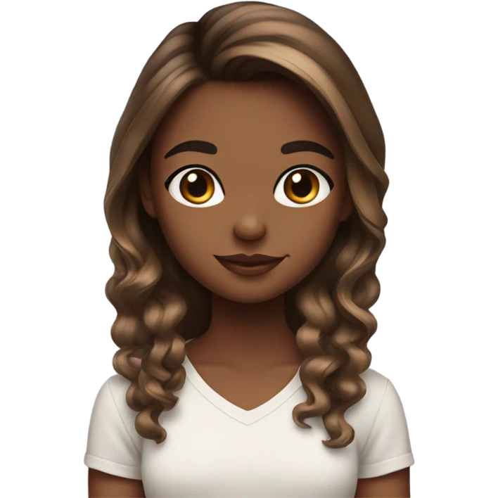 Girl with balayage brown emoji