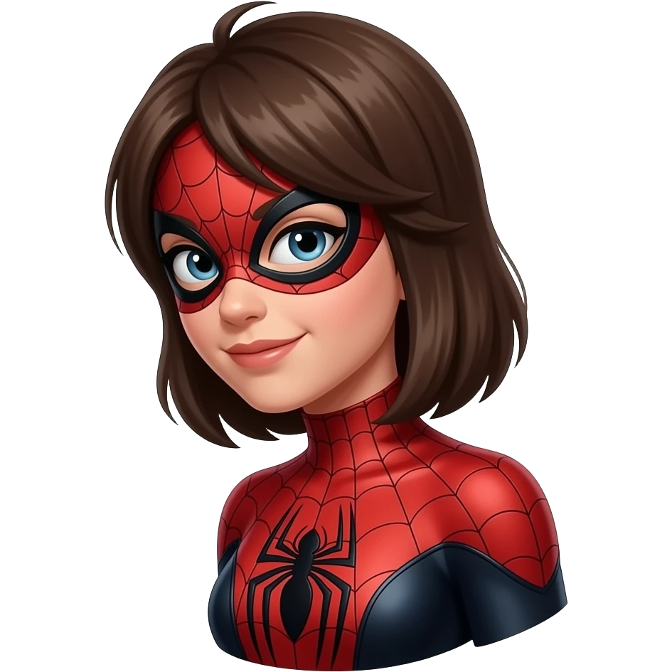 spider gwen with mask standing left side angle emoji