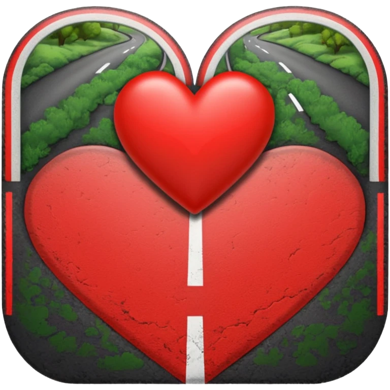 road with a heart at the center emoji