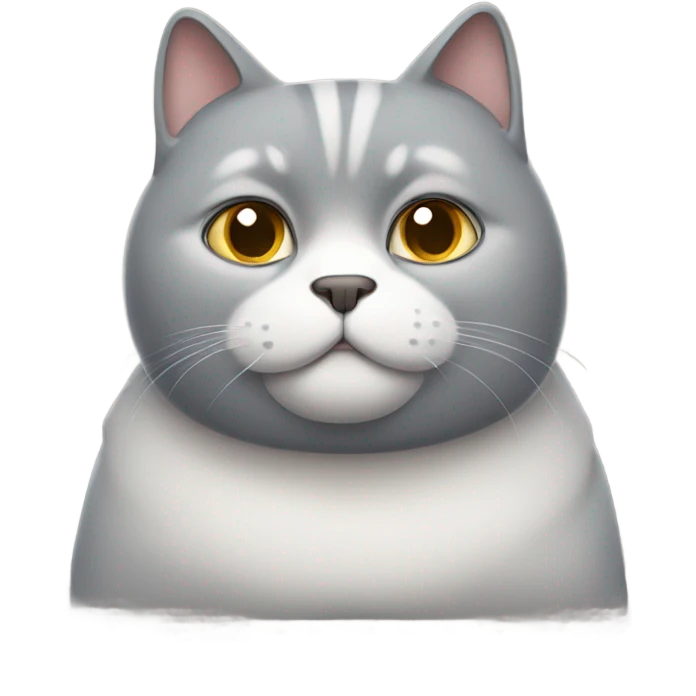 A grey fat cat emoji