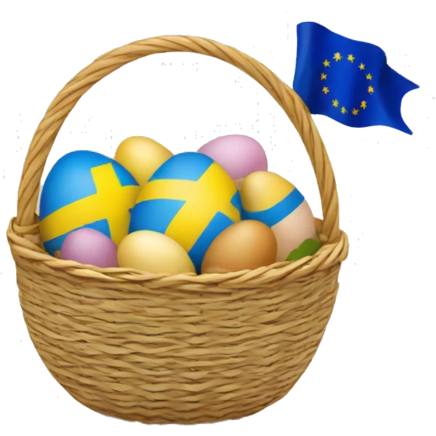 easter basket with eu flag eggs emoji