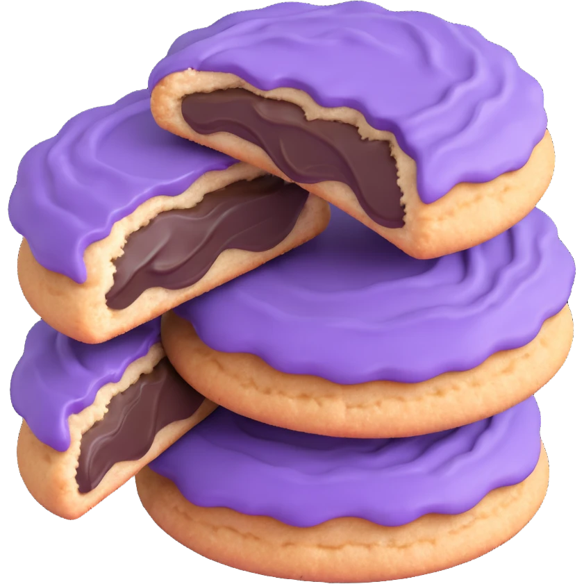 ube purple crinkle cookie, simplified, clear, emoji-like emoji