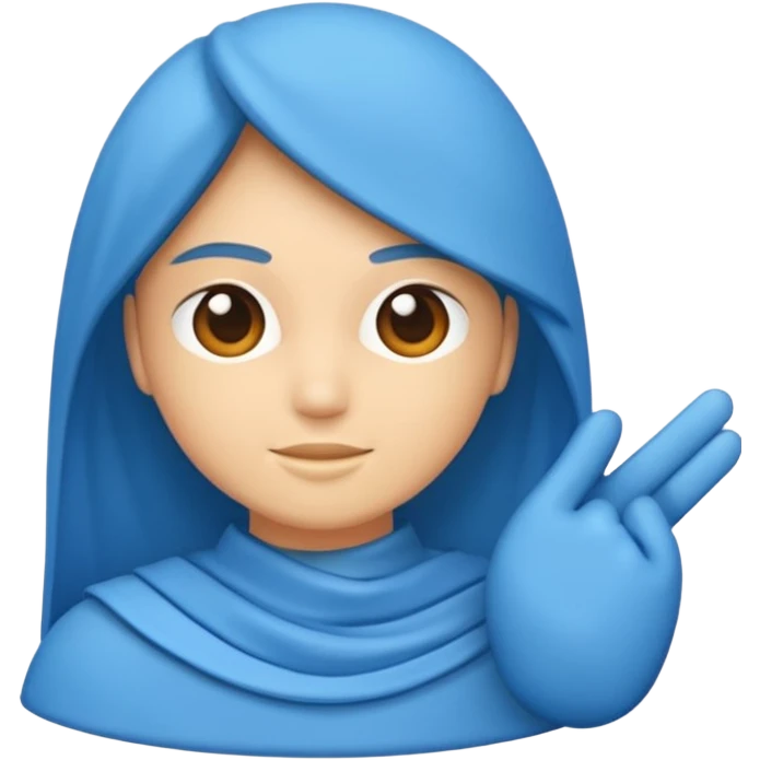 Mavi Dikenli bir topun içinde beyaz tık emoji